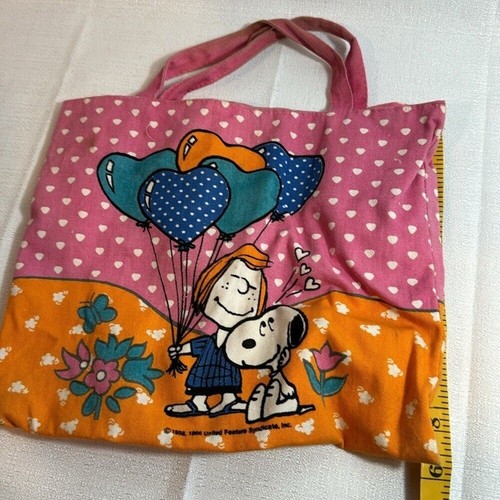 Peanuts Snoopy & Patty pink polka dot small handle bag Vintage 1968 UFS 10”x9” - Picture 5 of 7