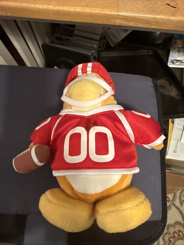 RARE Club Penguin Series 2 Football Player red  7 Inch Plush Jakks Red