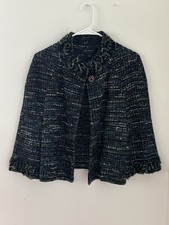 St. John Size 10 Whimsical Navy Turquoise Tweed Jacket The RealReal Pre-owned