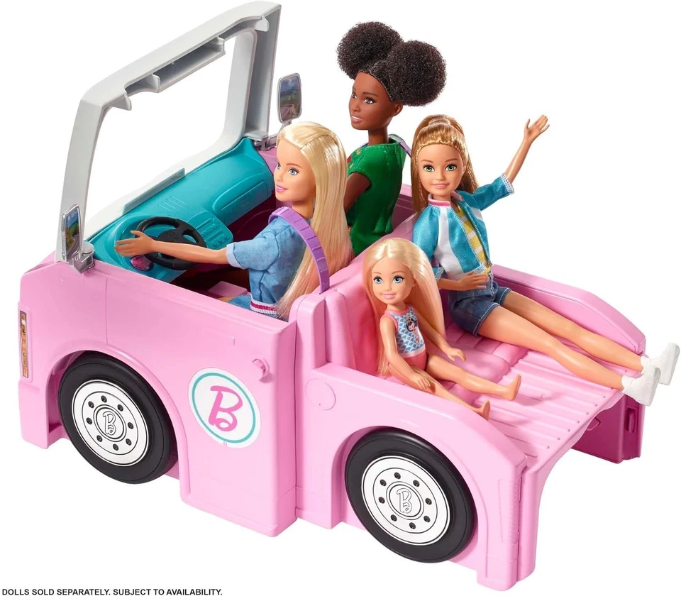 Barbie 3-in-1 Super Abenteuer Camper Truck Bus mit 60 Zubehör Pool Boot NEU OVP - Bild 4 von 4