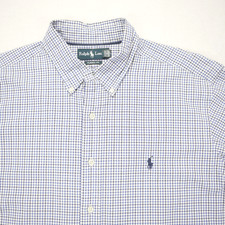 Polo Ralph Lauren Men s Plaid Blue Long Sleeve Button Down XL Blue Pony Shirt