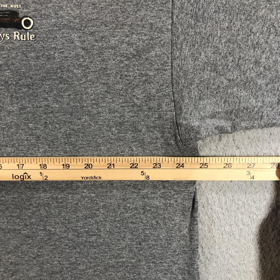 Camisa Old Guys Rule Para Hombres 2XL Gris Respect The Rust Hot Rod Gráfico Camiseta Camiseta Foto 3 de 4