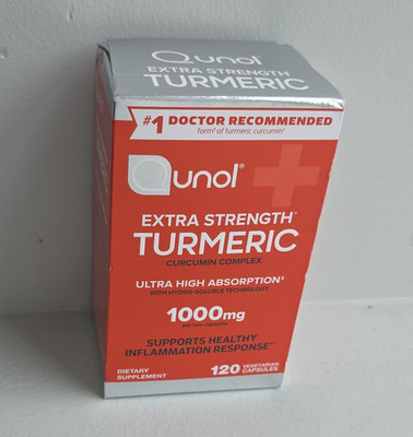 Qunol Extra Strength Turmeric Curcumin Complex 1000mg 120 Caps Gluten-Free 04/29