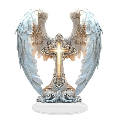 Angel Wing Cross Decor  Bohemian Ornament für Home & Office 2d Engel Dekorati