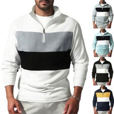 Men's Long Sleeve Fashion POLO Shirt Classic Casual Baggy Shirts