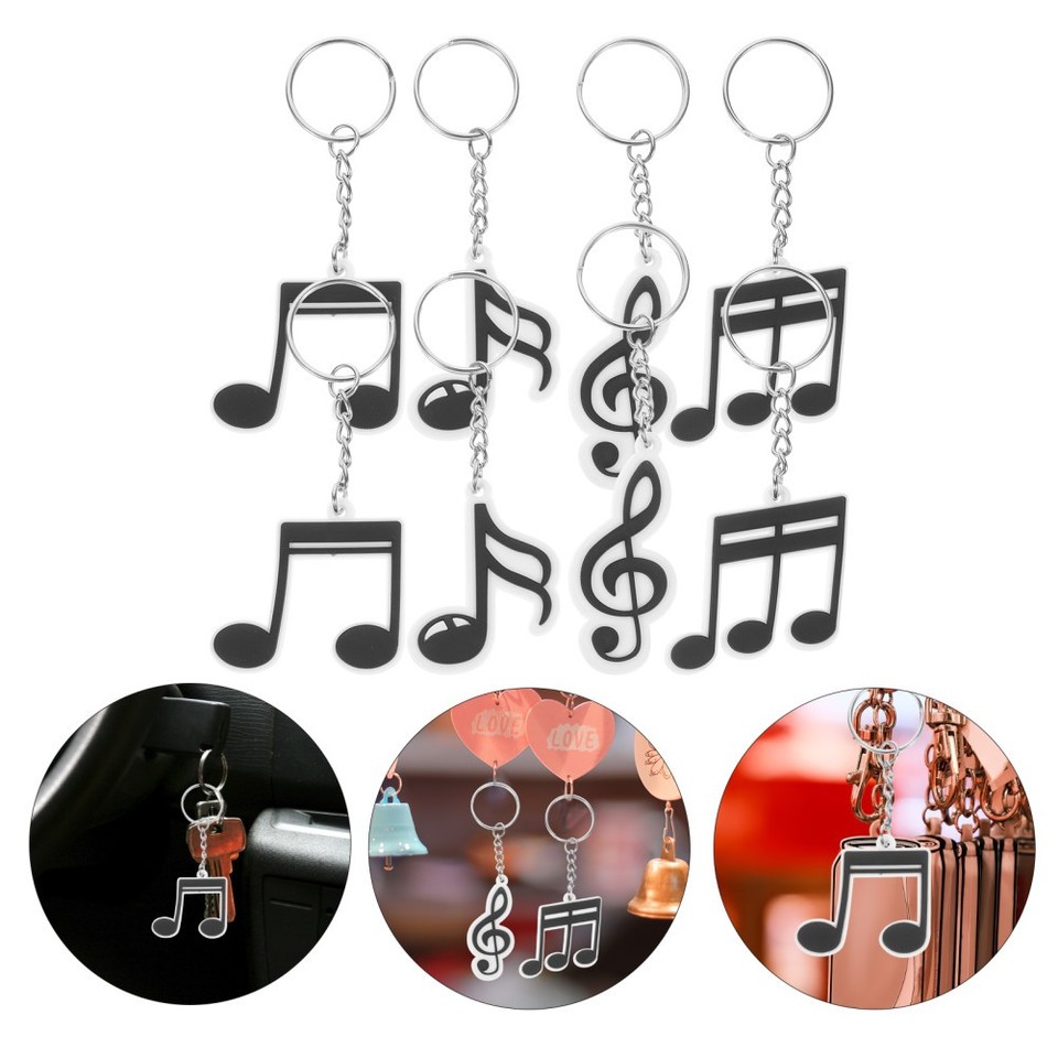 20 Pcs Music Key Chains Keyring Party Favors Keychain Musical Note ...