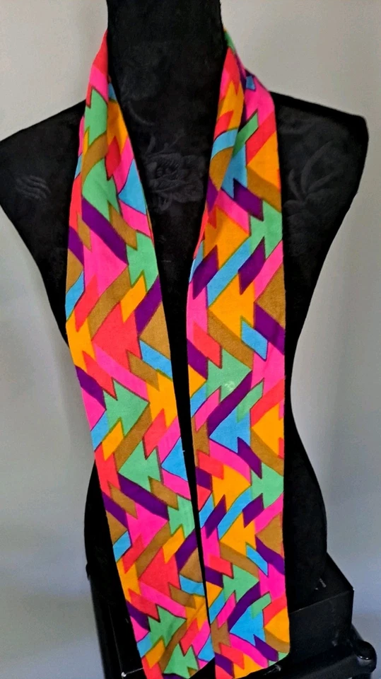 Bufanda de pelo vintage años 60 70 cinturón lazo envoltura retro mod hippie - 64"- rosa intenso Foto 2 de 4