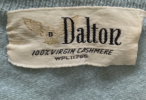 Vintage 50s Dalton S 100% Cashmere Cardigan Seafoam Green 3/4 Sleeve, $30 - Photo 4