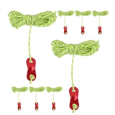 8pcs Outdoor Hiking Reflective Tent Tie Down Rope 4m Nylon Parachute Cord
