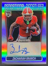Zachariah Branch 2025 Panini Prizm Black Sensational Signatures Silver Auto