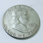 1961 Franklin Half Dollar 90% Silver Circulated Coin Free Shipping #8301