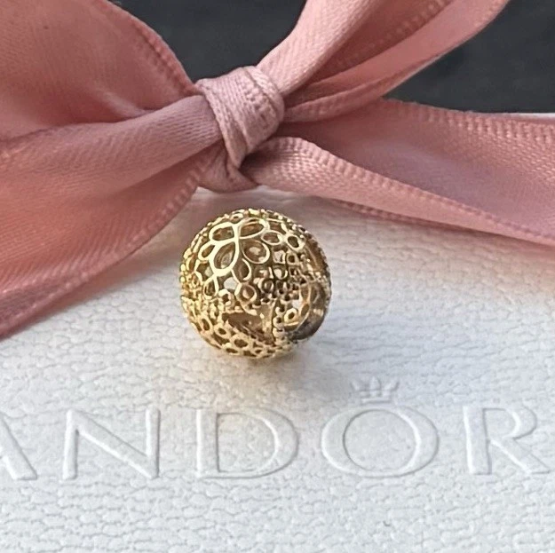Original Pandora Shine Charm  „offene Blume“ 925 18 Karat vergoldet #767853