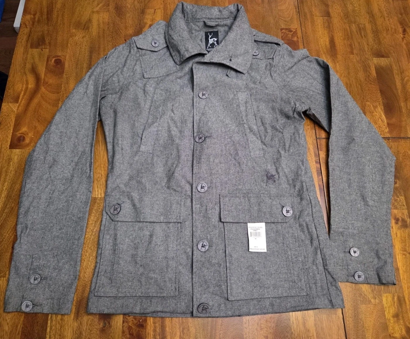 Kane & Unke Jacket Mens Medium Lightweight Military Style Hooded Packable Jacket