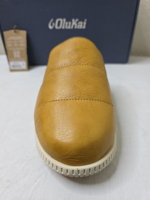 OluKai Mua \'Ili Men’s Leather/Shearling lined Mule Slippers Shoes Sz 12,9,11, 10 Olukai Mua  main image 3
