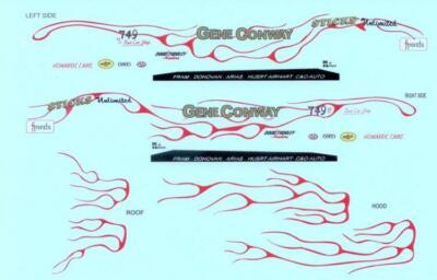 Yesteryear Gene Conway Corvette F/C 1/25 waterslide drag decal