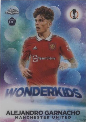2022-23 Topps Chrome Golazo Alejandro Garnacho Blue Wave refractor