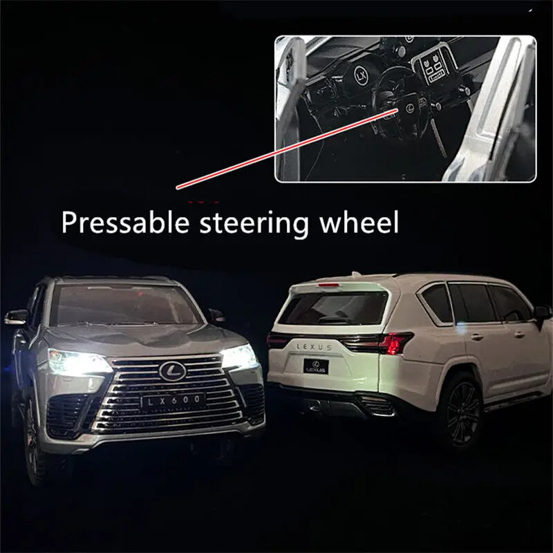 NEW 1:24 Lexus LX600 SUV Diecast Car Model Simulation Sound