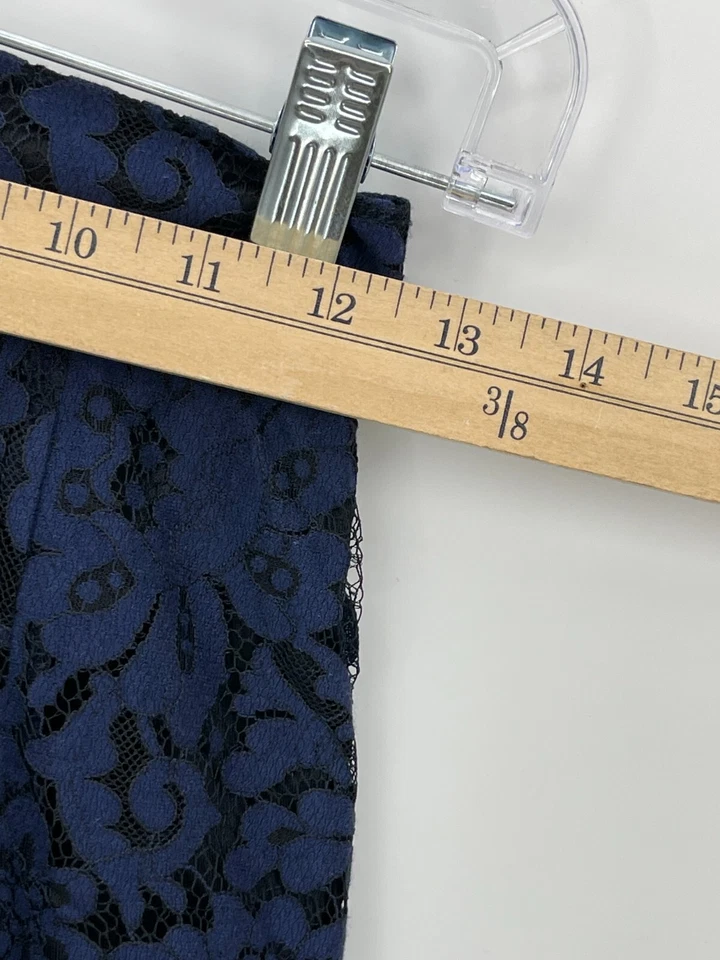 Pantalones Cortos Zara Mujer XS Azul Negro Encaje Superpuesto Cremallera Lateral Dobladillo Curvo Y2K Años 90 Foto 4 de 4