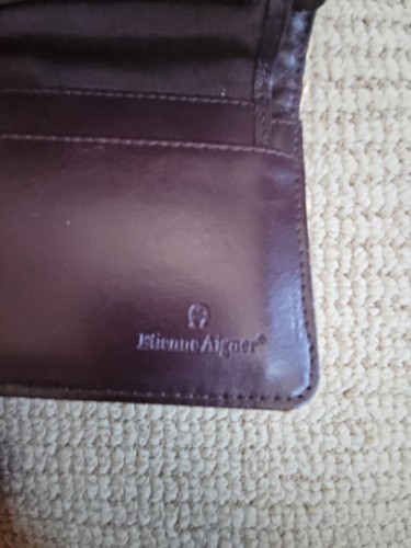 Etienne Aigner Straw Wallet Brown & Tan Women's Credit Card, Check Book, Coin - Picture 5 of 7
