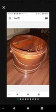 LARGE FIRKIN SUGAR BUCKET 11 1/4” High Antique w/o lid SEWING Box