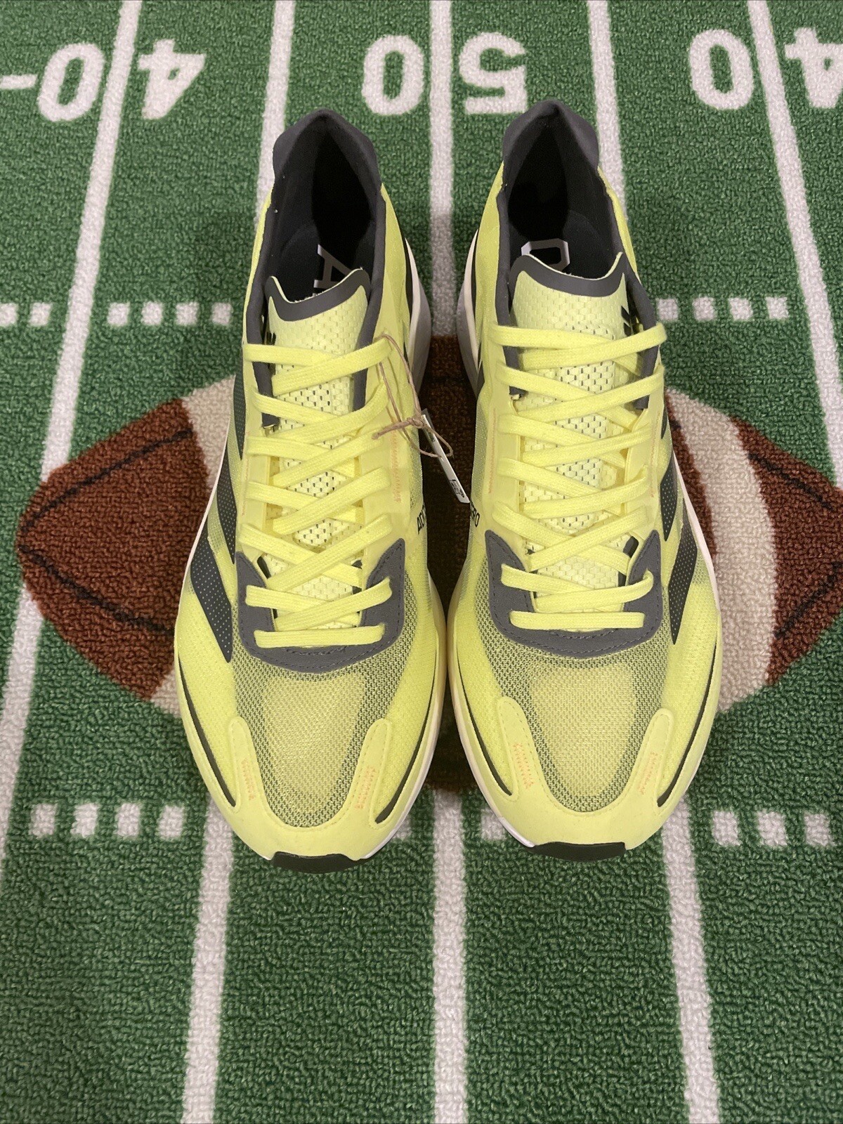 Adidas Adizero Boston 11 Running Shoe Solar Yellow/Night Metallic GX6650 Sz 10.5 image 2