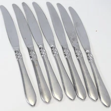 Oneida Jacqueline Simba Dinner Knives  9-1/2"  Stainless Lot of 7