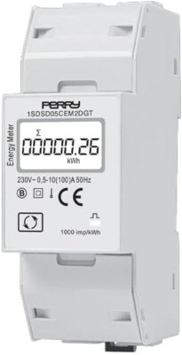 PERRY 1SD SD05CEM2DGT Digitaler Energiezähler Einphasig 2 DIN ZERTIFIZIERT M