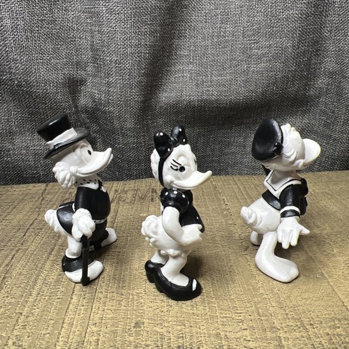 Disney Paperino Margherita Paperone Paperone Nero Bianco Vintage Bully Bullyland PVC 3 pollici - Foto 2 di 10