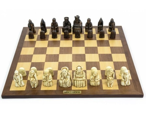 NUOVO Ambassador Isle Of Lewis Deluxe Replica Storico 17.125” Set Scacchi Scacchi - Foto 3 di 3