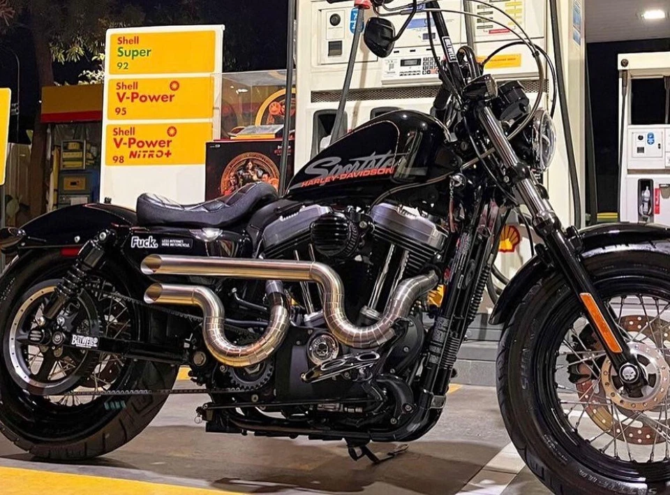 Tubos de escape 2 en 2 aptos para Harley Davidson Sportster Roadster 1200 2016-2022 Foto 3 de 4