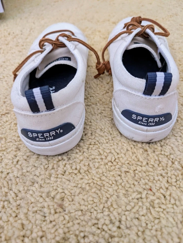 Женские белые холщовые кожаные шнурки Sperry Top Siders размер 6,5; носились только дважды, - Изображение 3 из 4