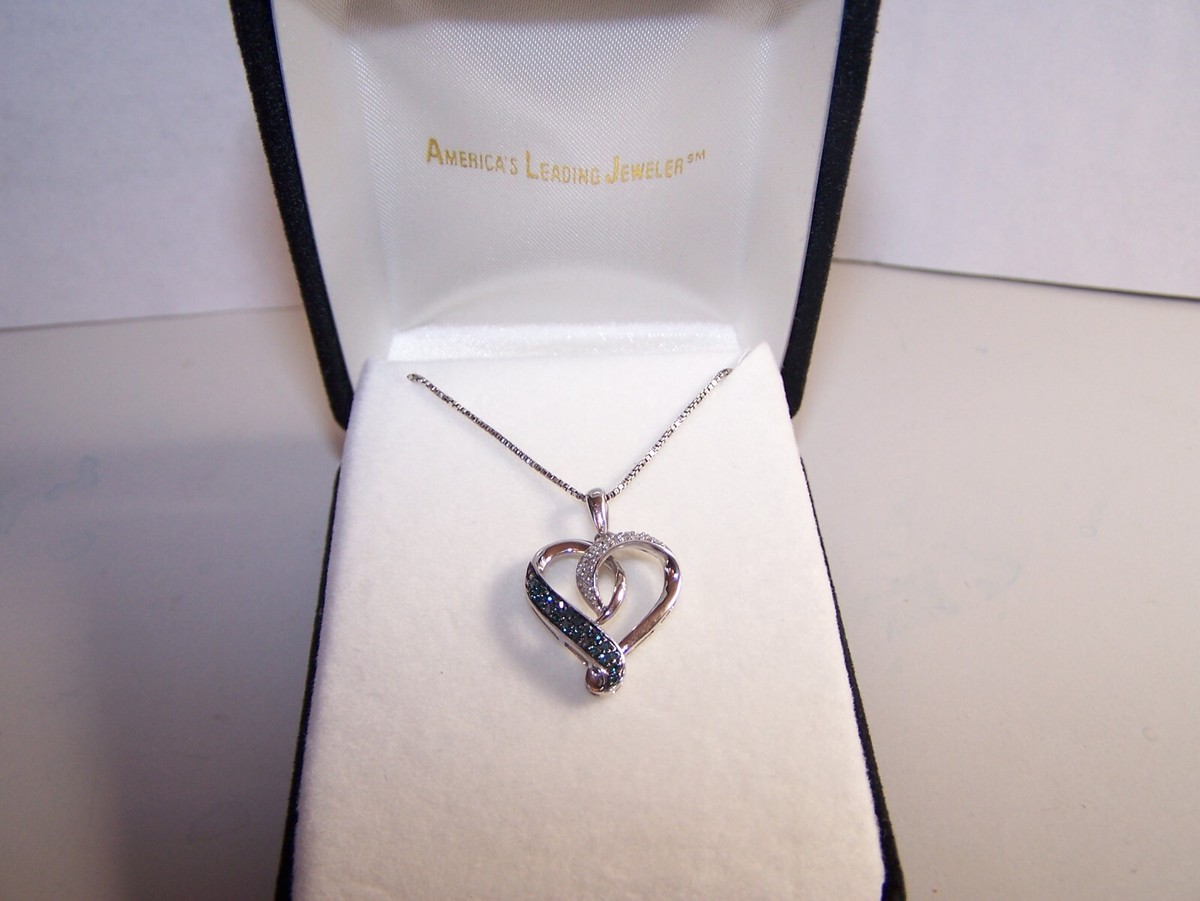 KAY/ZALES JEWELERS 45 BLUE & WHITE DIAMOND OPEN HEARTS