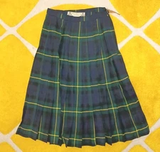 Kinloch Anderson Wool Plaid Pleated Kilt Skirt Sz. 10 KIDS