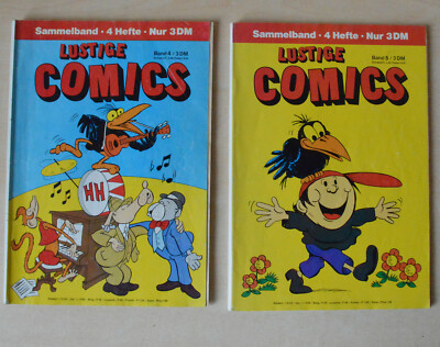 2x Comic Sammelband LUSTIGE COMICS - 8 Hefte Hans Huckebein Max & Moritz u.a.