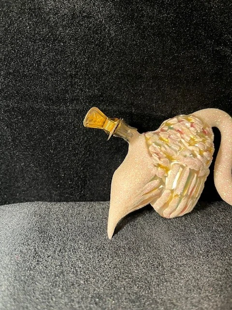 Raro adorno vintage de clip de Navidad de vidrio polaco Whitehurst - princesa cisne Foto 3 de 4