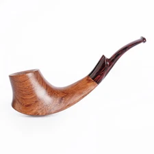 Handmade Brandy Pipe Rosewood Freehand Pipe Bent Curved Stem Tobacco Pipe Smooth