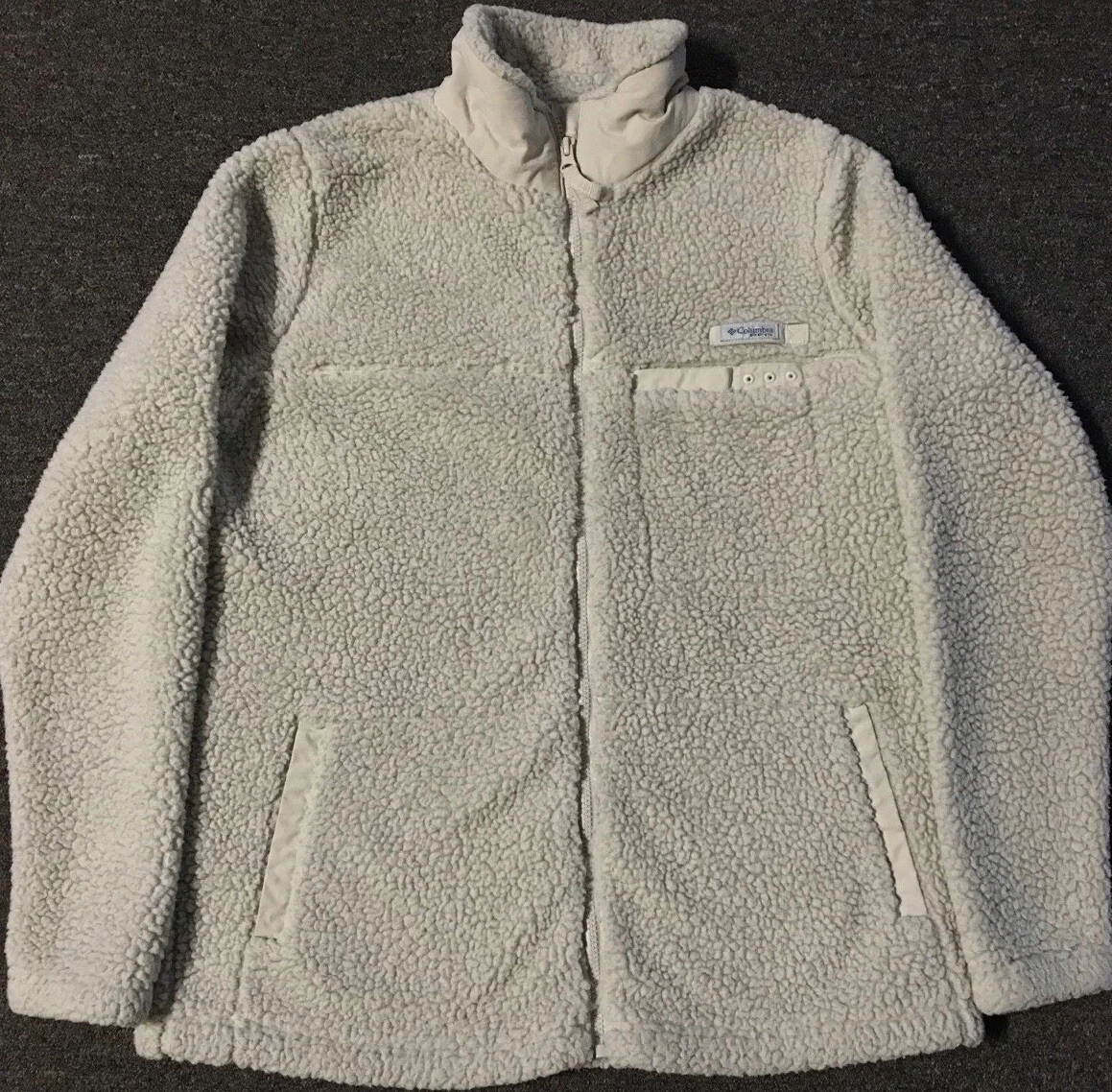 Vtg Columbia Deep Pile Sherpa Fleece Jacket M Climbing Ski Snow Grunge 90s