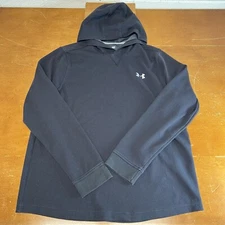 Under Armour Hoodie Mens Large Black Pullover Cold Gear Loose Performance Logo