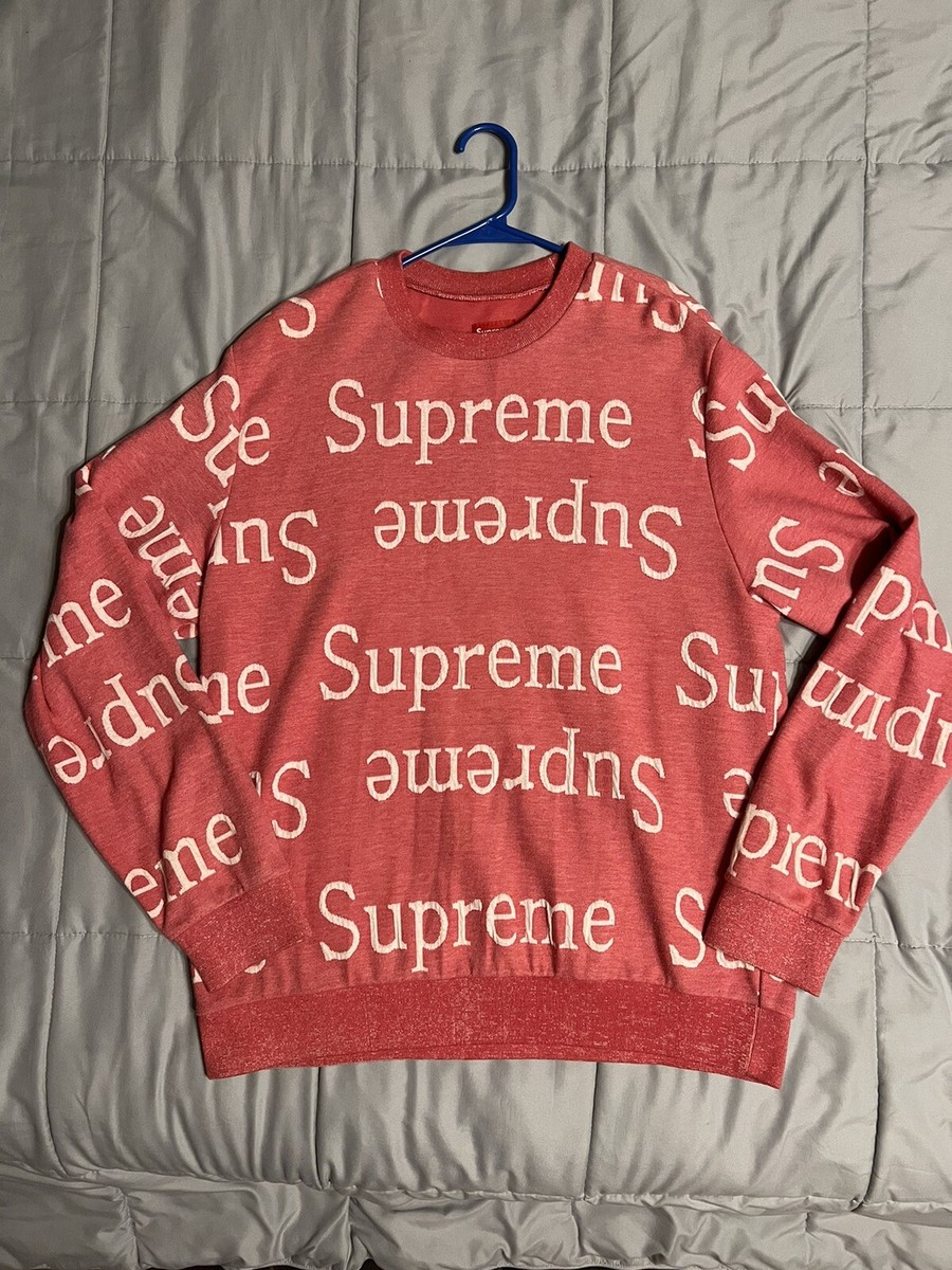 Size L Supreme Jacquard Logo Crewneck - Dark Pink | eBay Size L Supreme Jacquard Logo Crewneck - Dark Pink | eBay