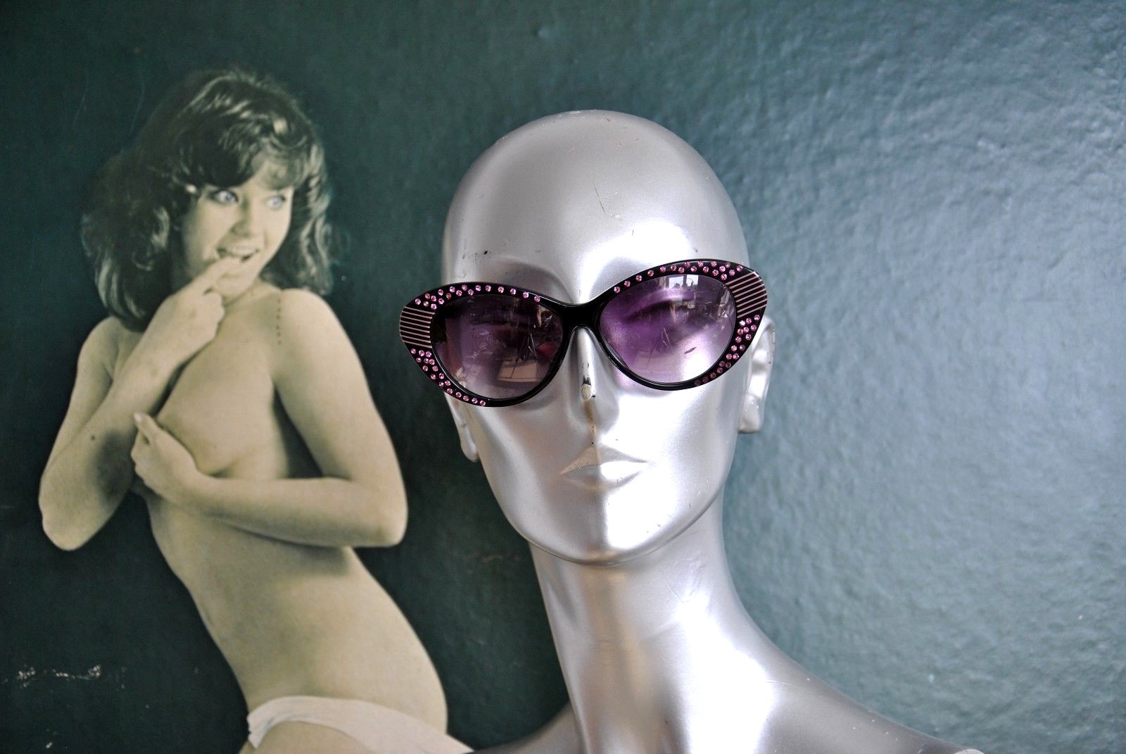 Cat Eye Sunglasses Butterfly Rockabilly Glam 60s TRUE VINTAGE Sunglasses