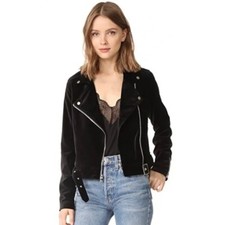 Paige Shanna Velvet Moto Jacket Sz Xs