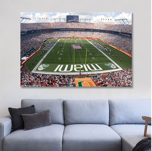 Miami Hurricanes Stadium The U - University of Miami Hard Rock Stadium Print - Bild 2 von 3