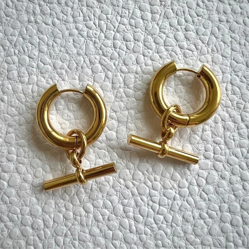 Modern Gold Bella Hoop Dangle Earrings