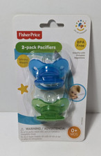 Fisher-Price 2-pack Pacifiers Blue and Green 0 Months BPA Free - NEW