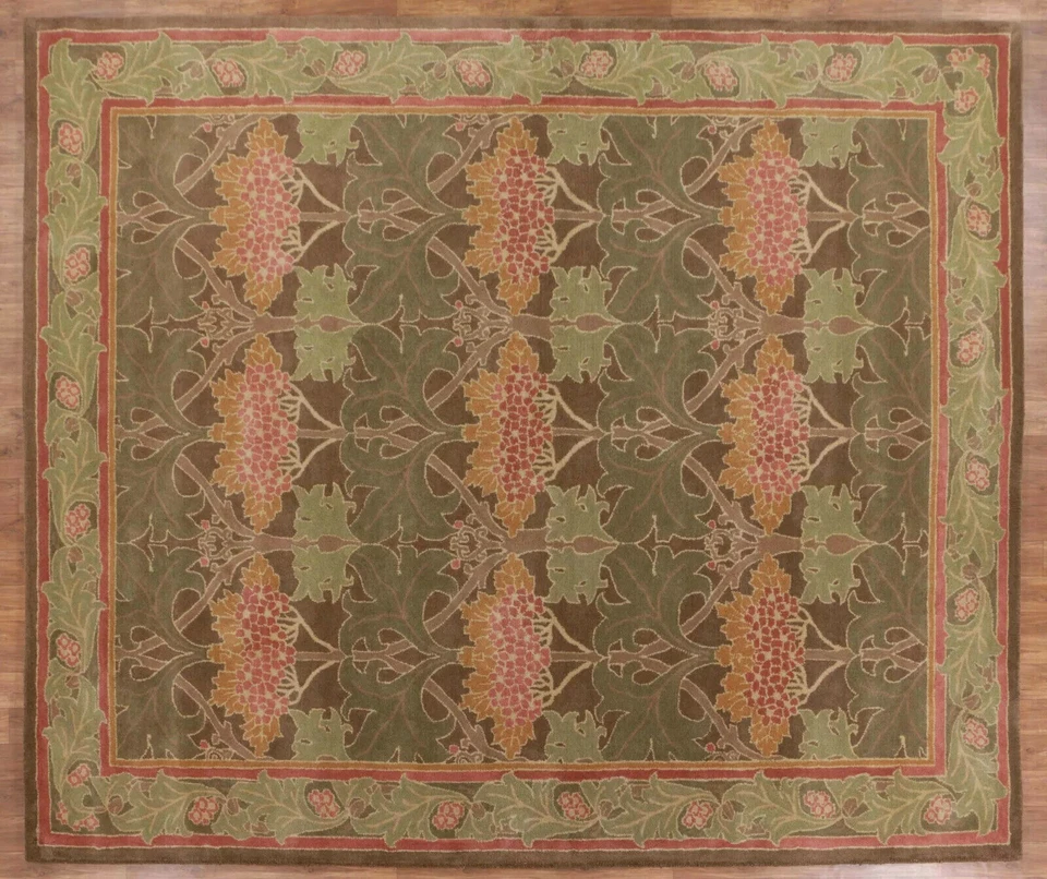 Tapete de área de lã feito à mão William Morris floral art nouveau aparência vintage tapete tufado - Imagem 2 de 4