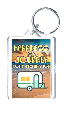 Wohnwagen Liebhaber Geschenk - Glück ist eine Reise kein Ziel - Neuheit Schlüsselanhänger