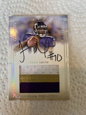 2007 Playoff National Treasures #133 Troy Smith 3 Color JSY AUTO RC 46/99