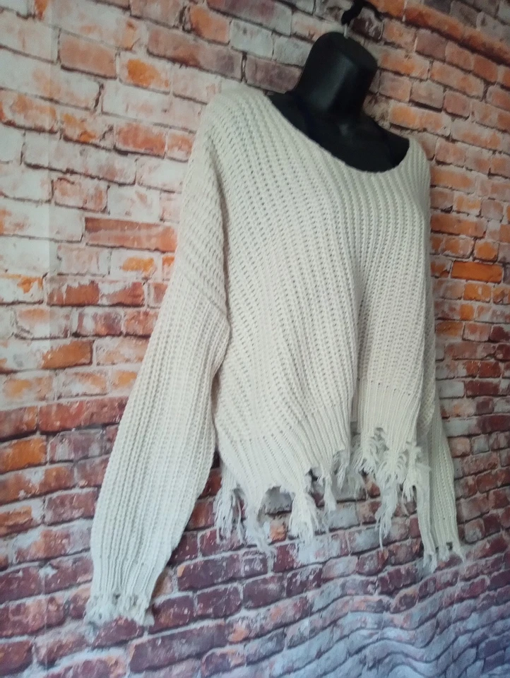 Young Fabulous & Broke Womens M/L Yellow Distressed Hem Sweater - Image 4 of 4