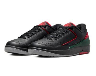 シューズ(男性用) JORDAN 2 LOW Nike Men's Air Jordan 2 Retro Low Christmas Black/Red/Green DV9956