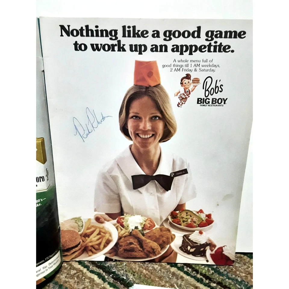 1977 Los Angeles Dodgers Angels Scorecard Magazine Rick Rhoden autógrafo Foto 3 de 4